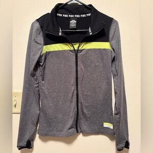 PINK Victoria's Secret Ultimate Gray and Green Zip-Up Jacket